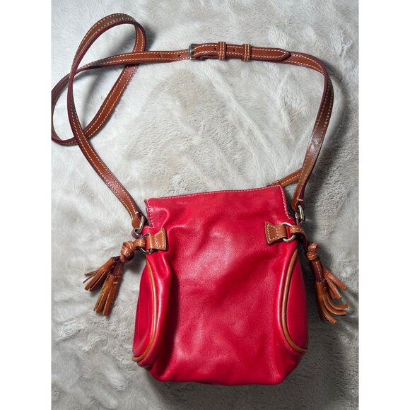 Dooney & Bourke Red Leather Crossbody Bag W/ Tassels Adjustable Strap Boutique - Picture 7 of 15